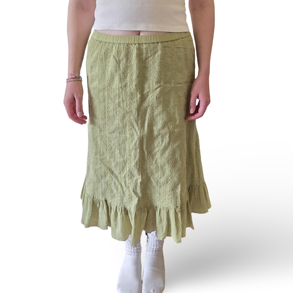 Elegant Green Midi Skirt